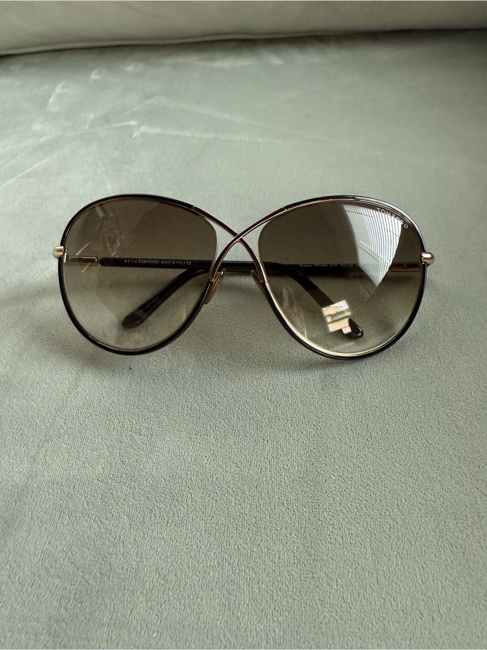 Tom Ford Rosie Brown Gradient Women's Aviator Sunglasses with Gold Accents